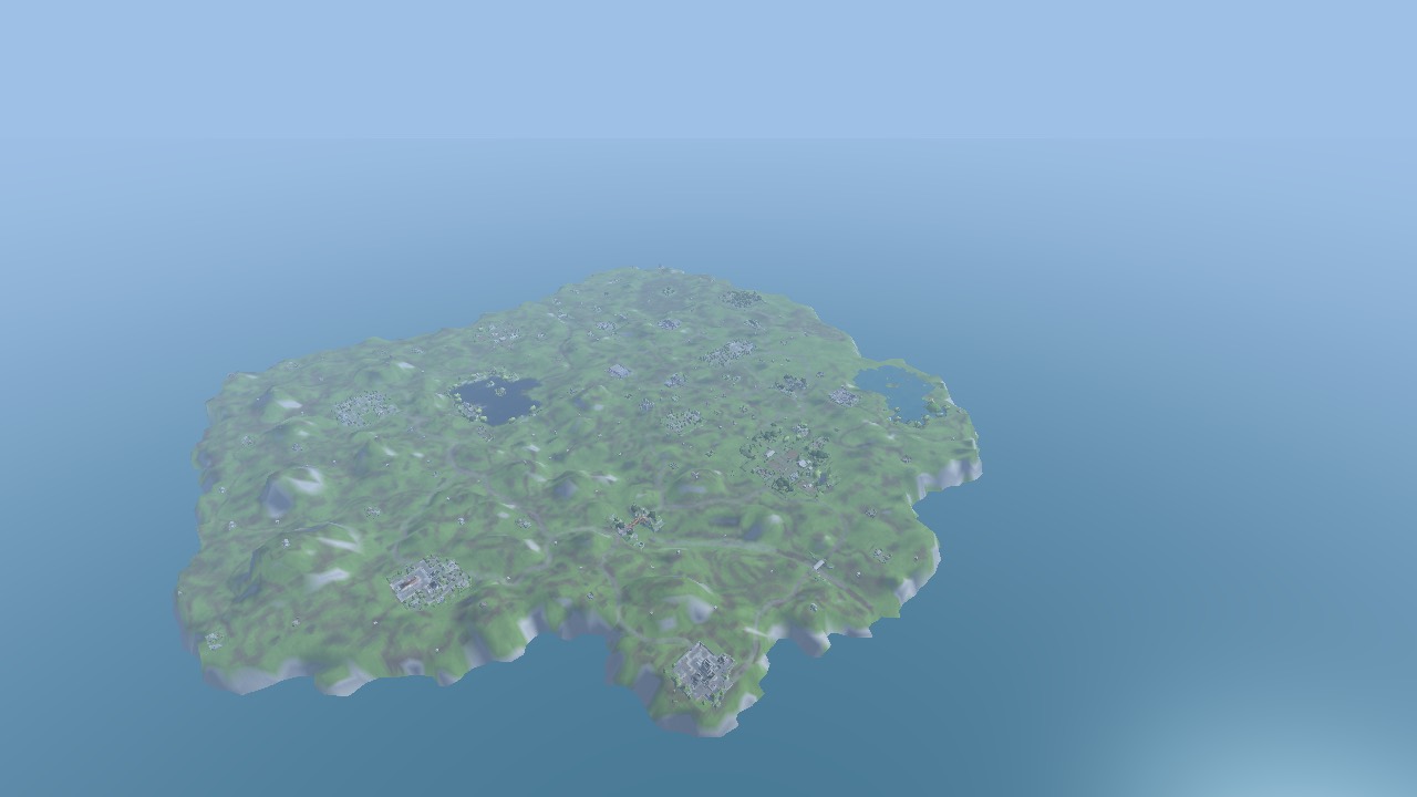 Full Athena island aerial view