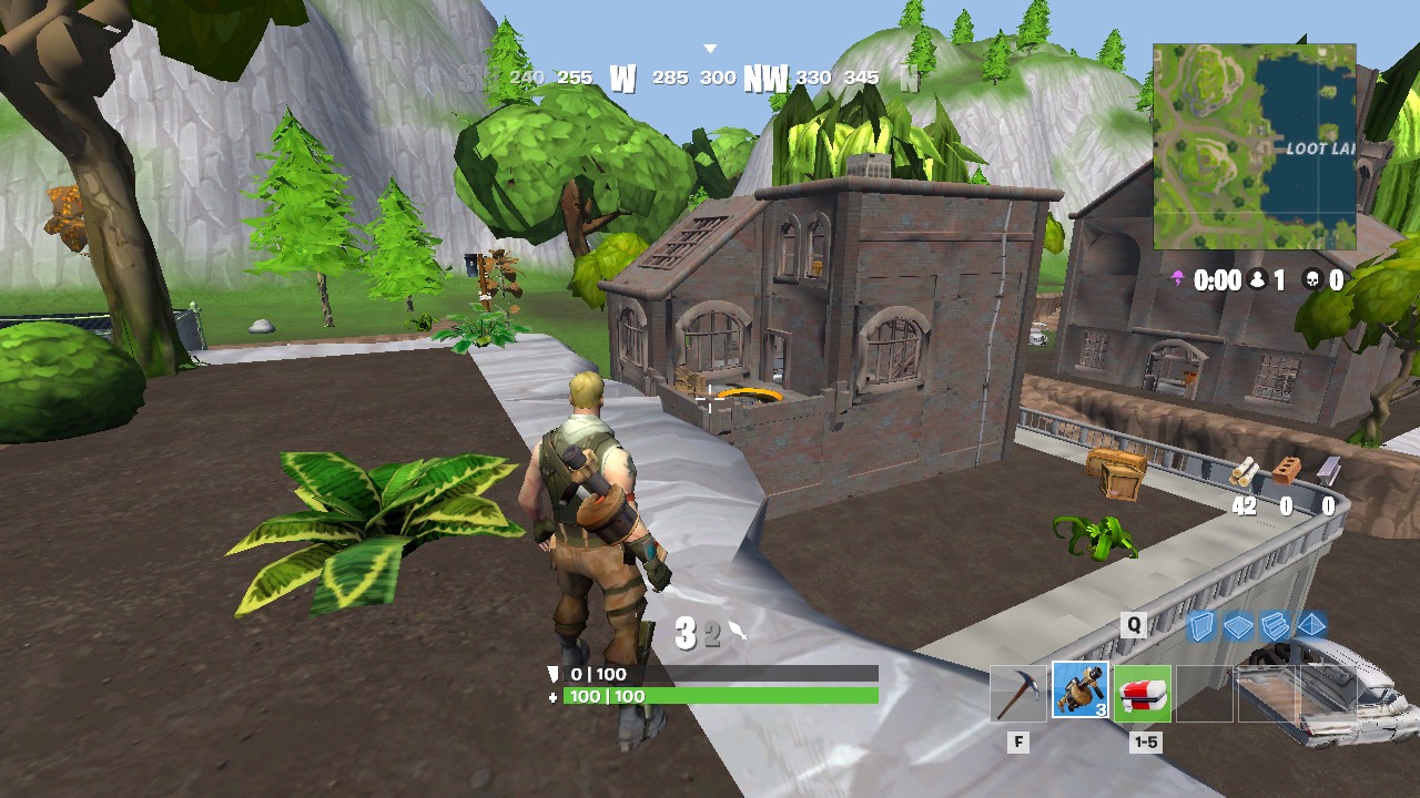 Gameplay on a rooftop near Loot Lake